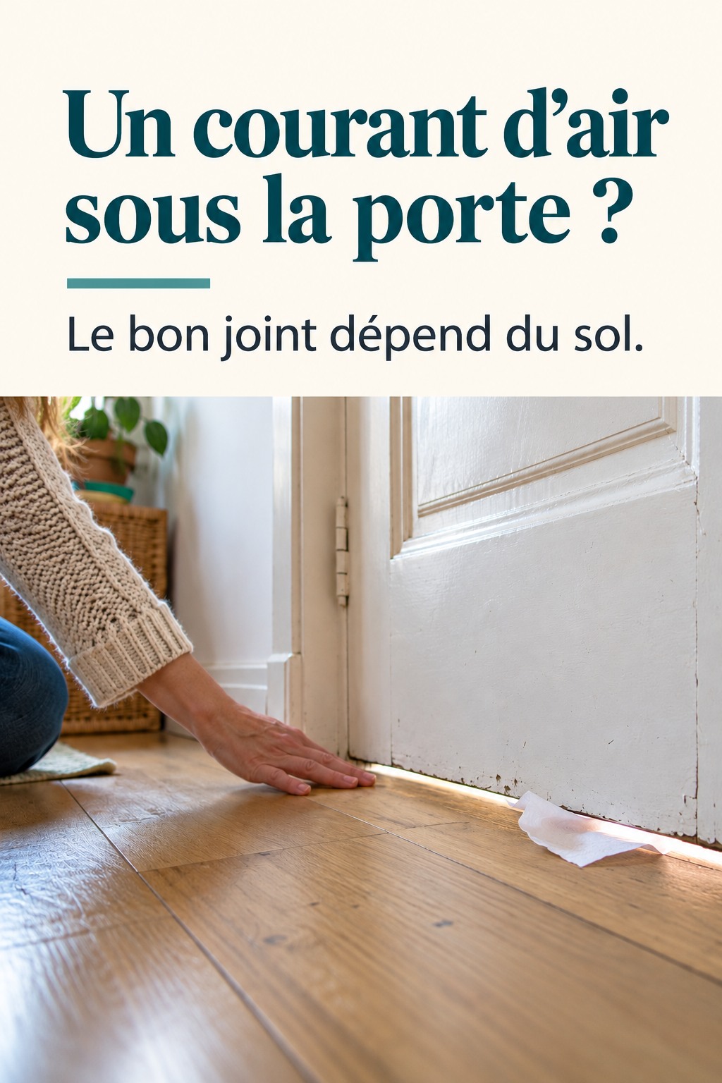 Mémo : un courant d’air sous la porte ? Le bon joint dépend du sol.